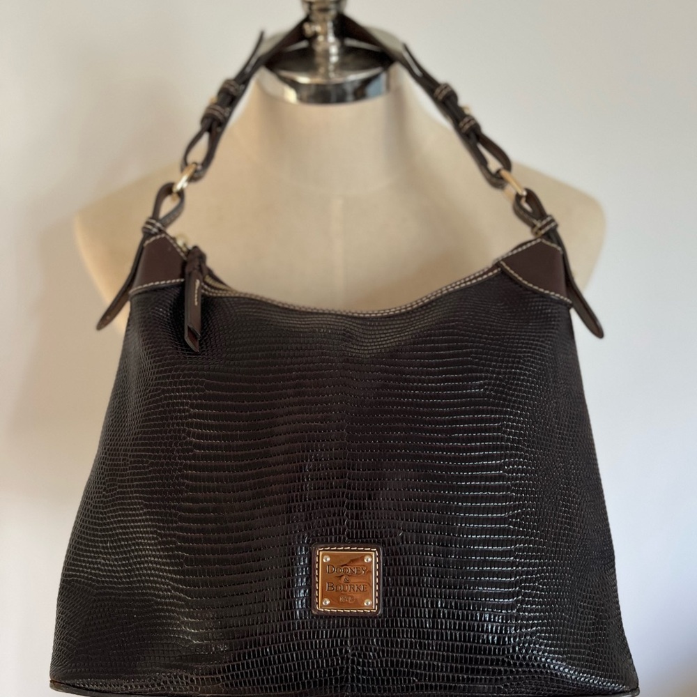 Dooney & Bourke Textured Brown Hobo Bag